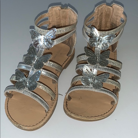 silver butterfly sandals